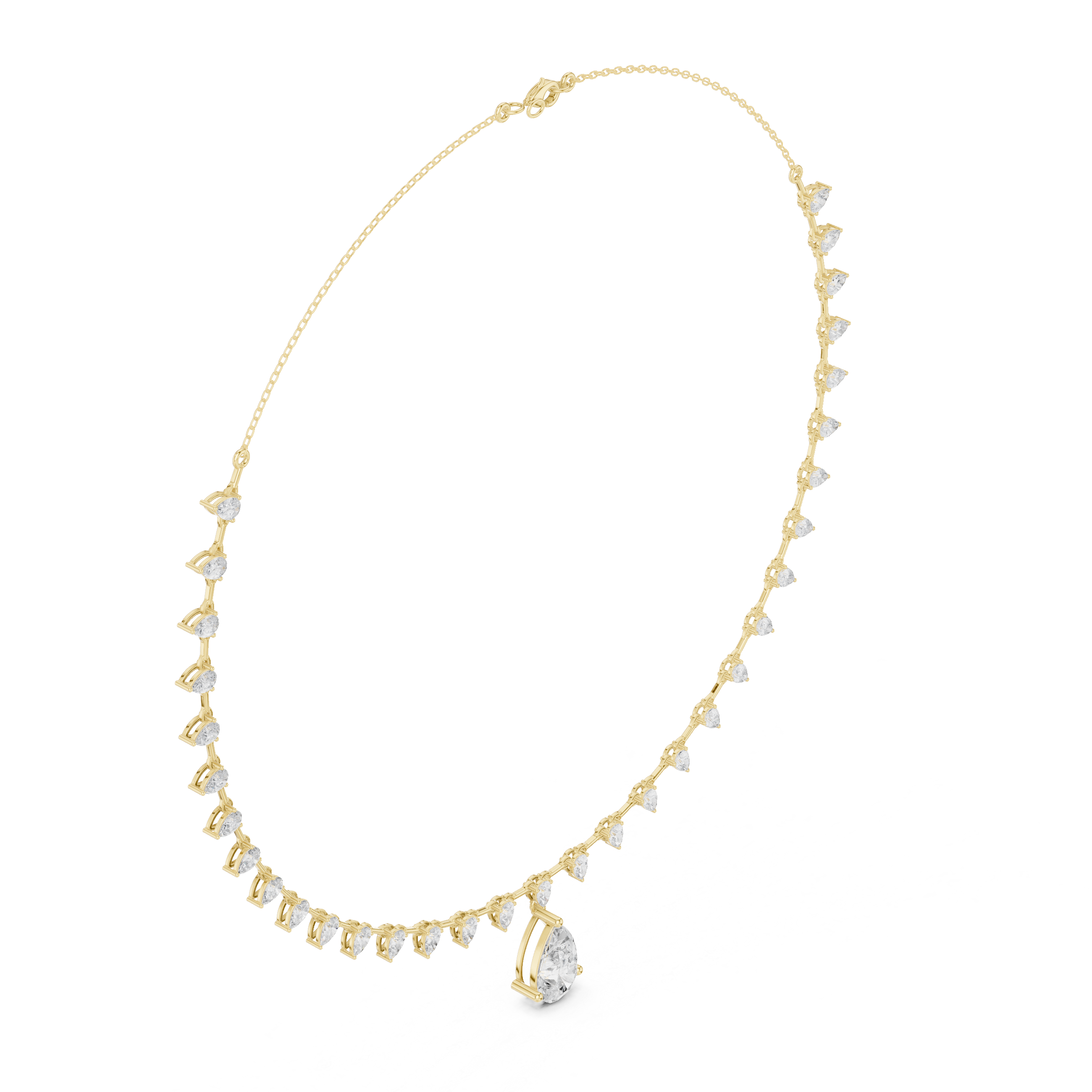 Pear Shape Diamond Drop Necklace