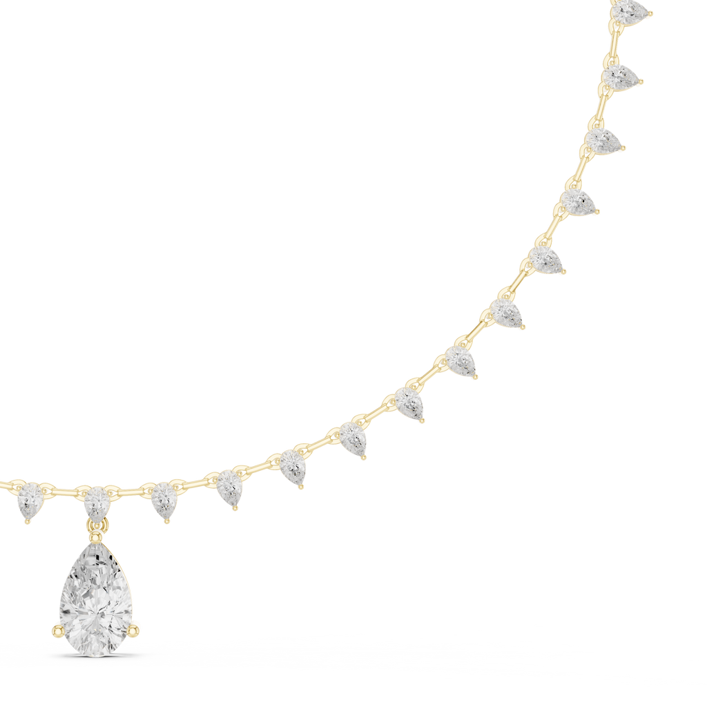 Pear Shape Diamond Drop Necklace