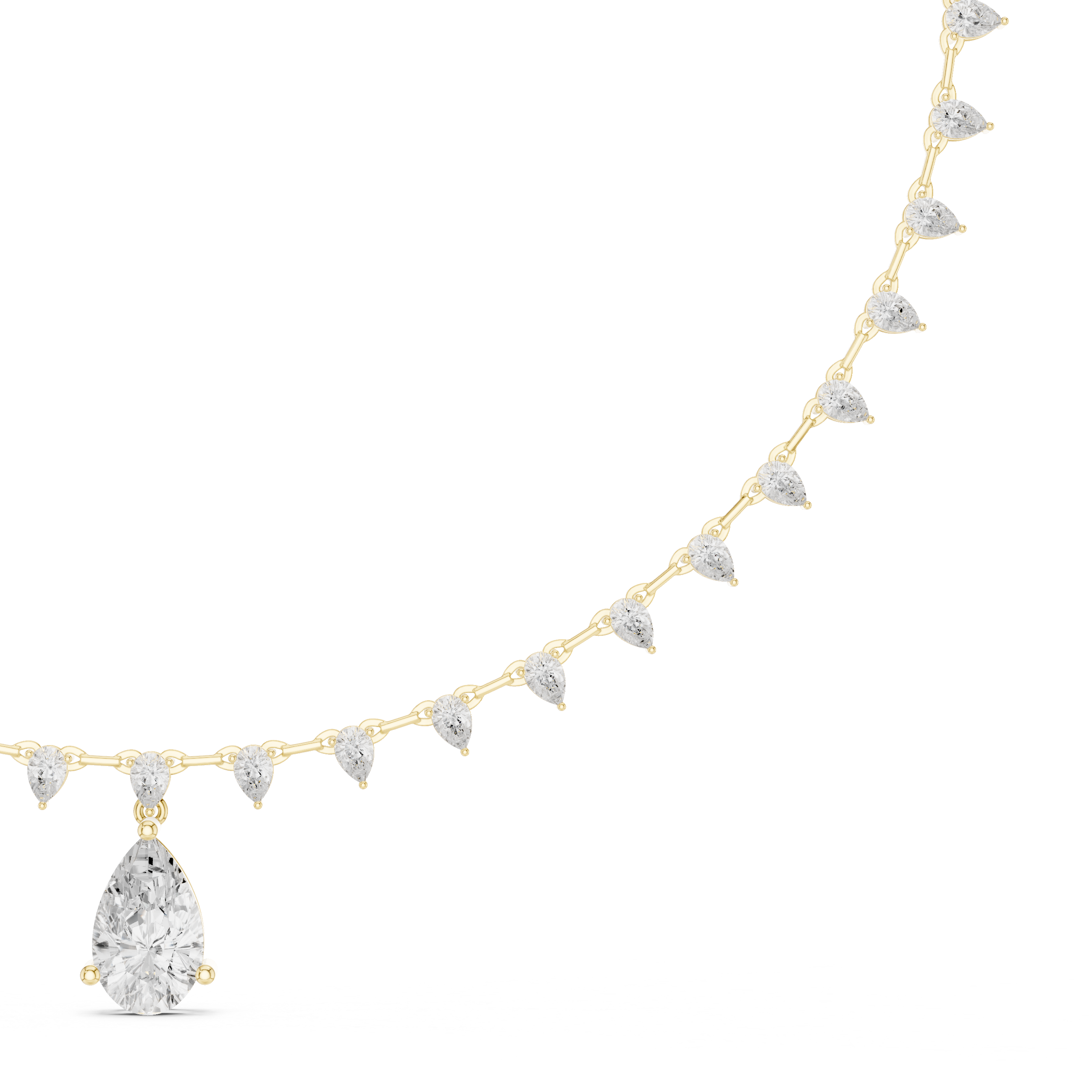 Pear Shape Diamond Drop Necklace