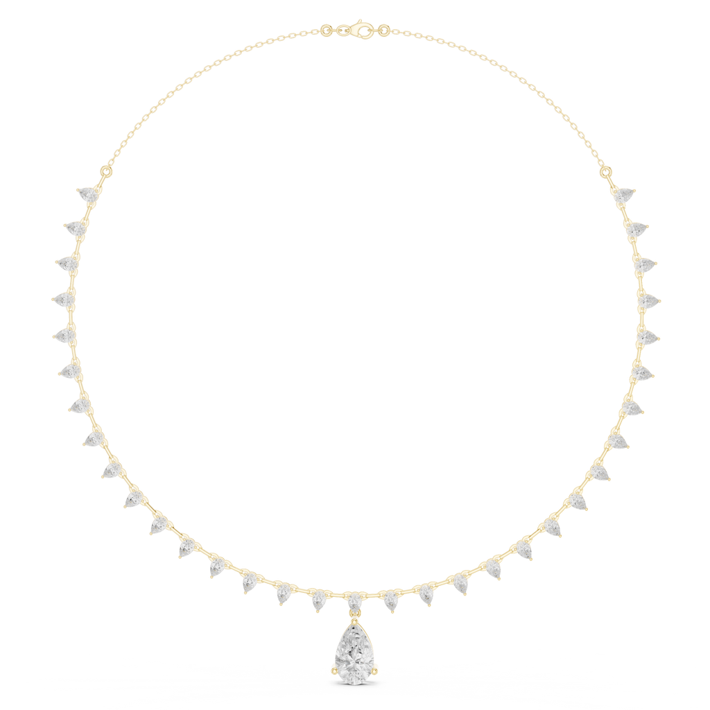 Pear Shape Diamond Drop Necklace