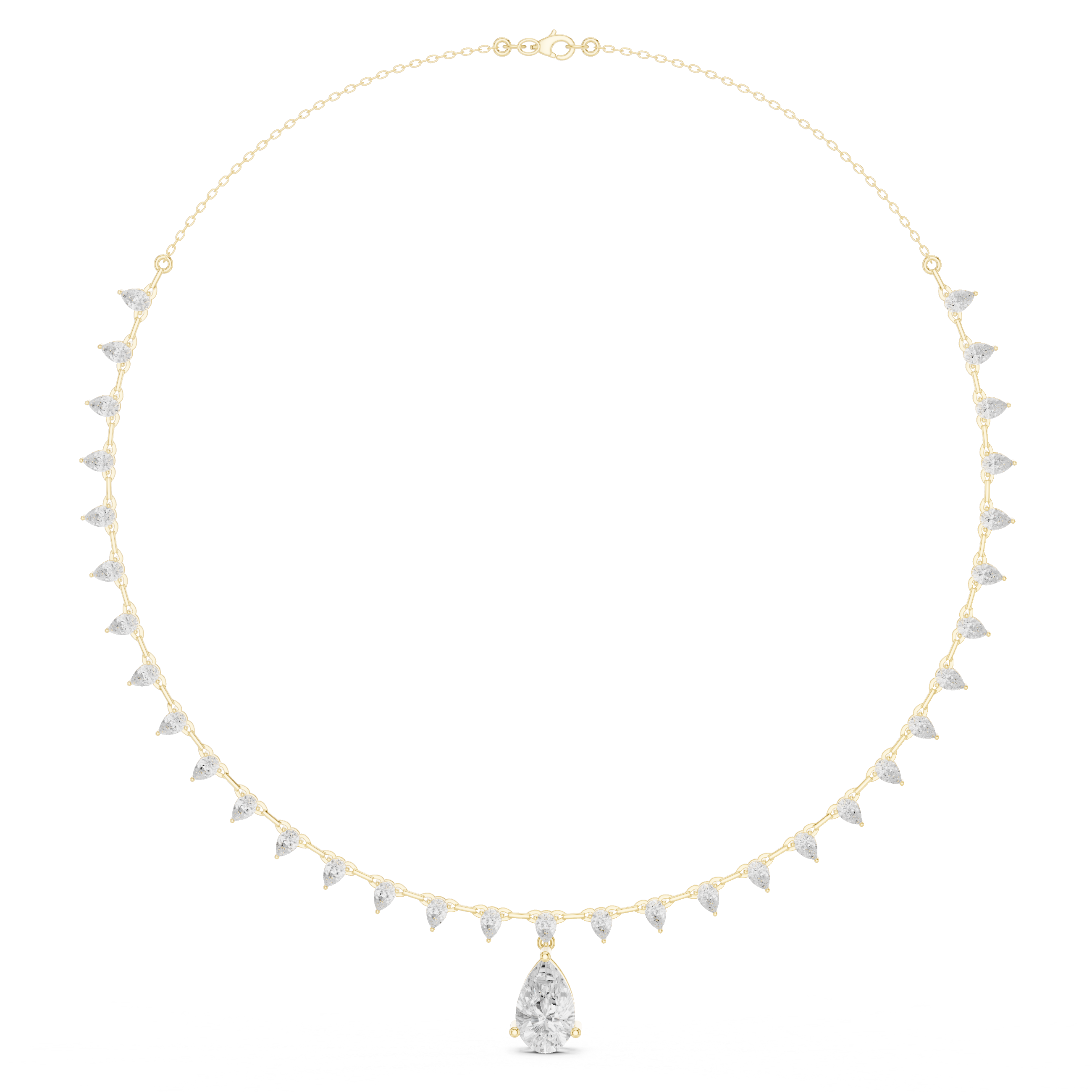 Pear Shape Diamond Drop Necklace