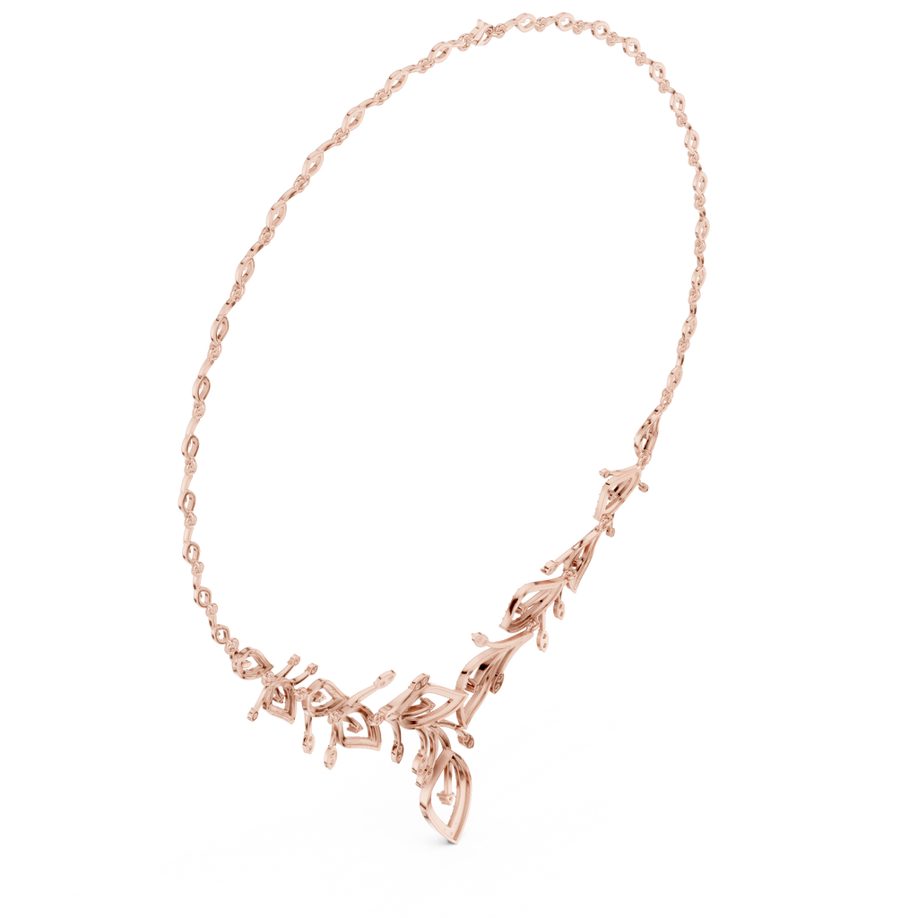 Diamond Leaf Drop Necklace