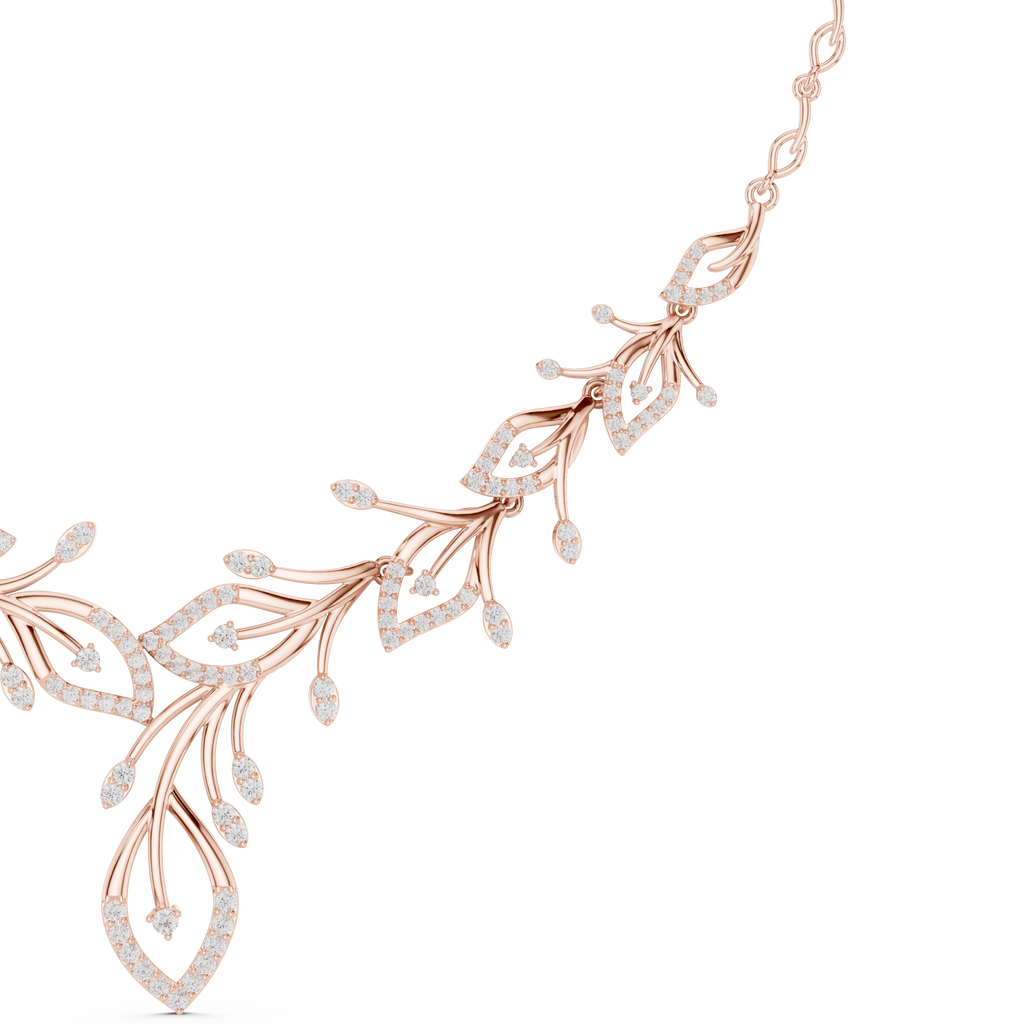 Diamond Leaf Drop Necklace