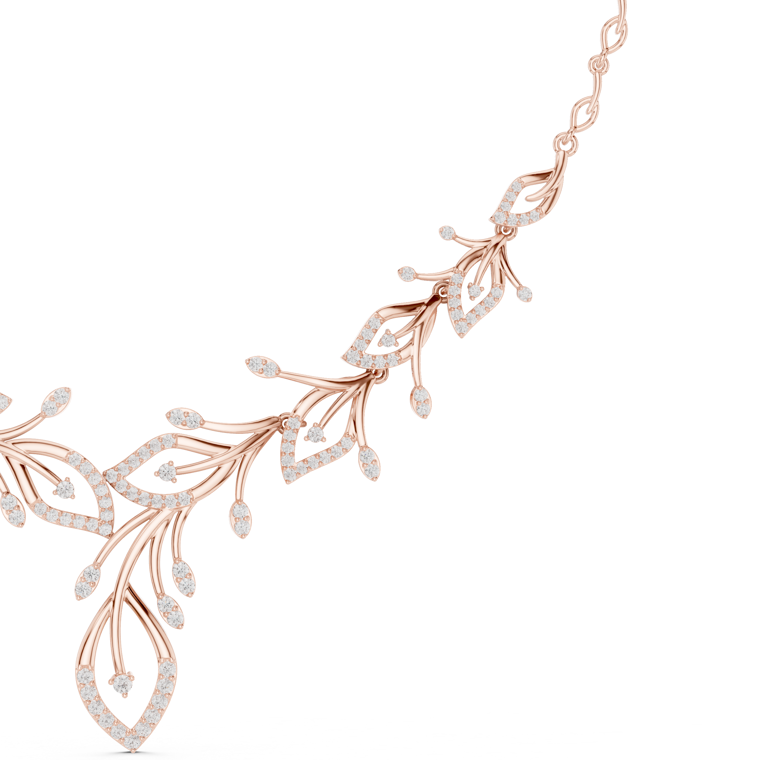 Diamond Leaf Drop Necklace
