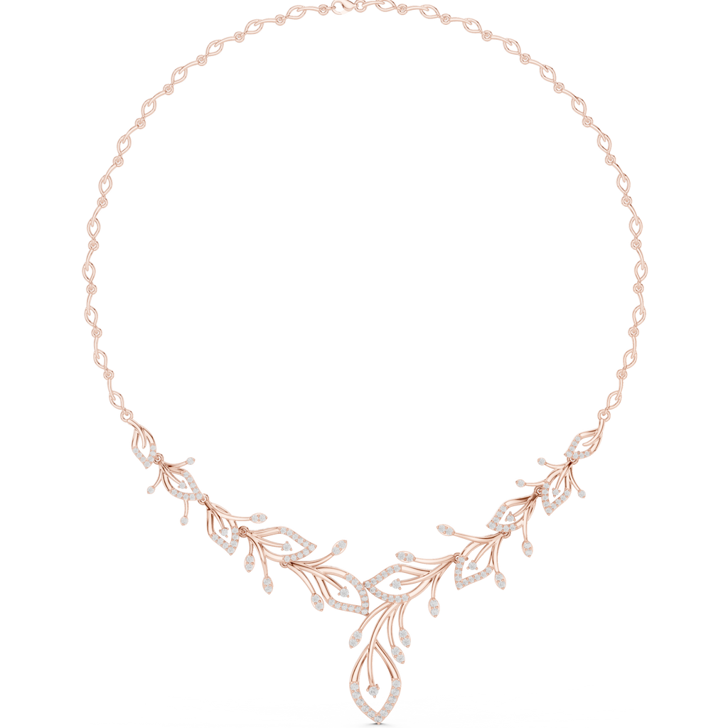 Diamond Leaf Drop Necklace