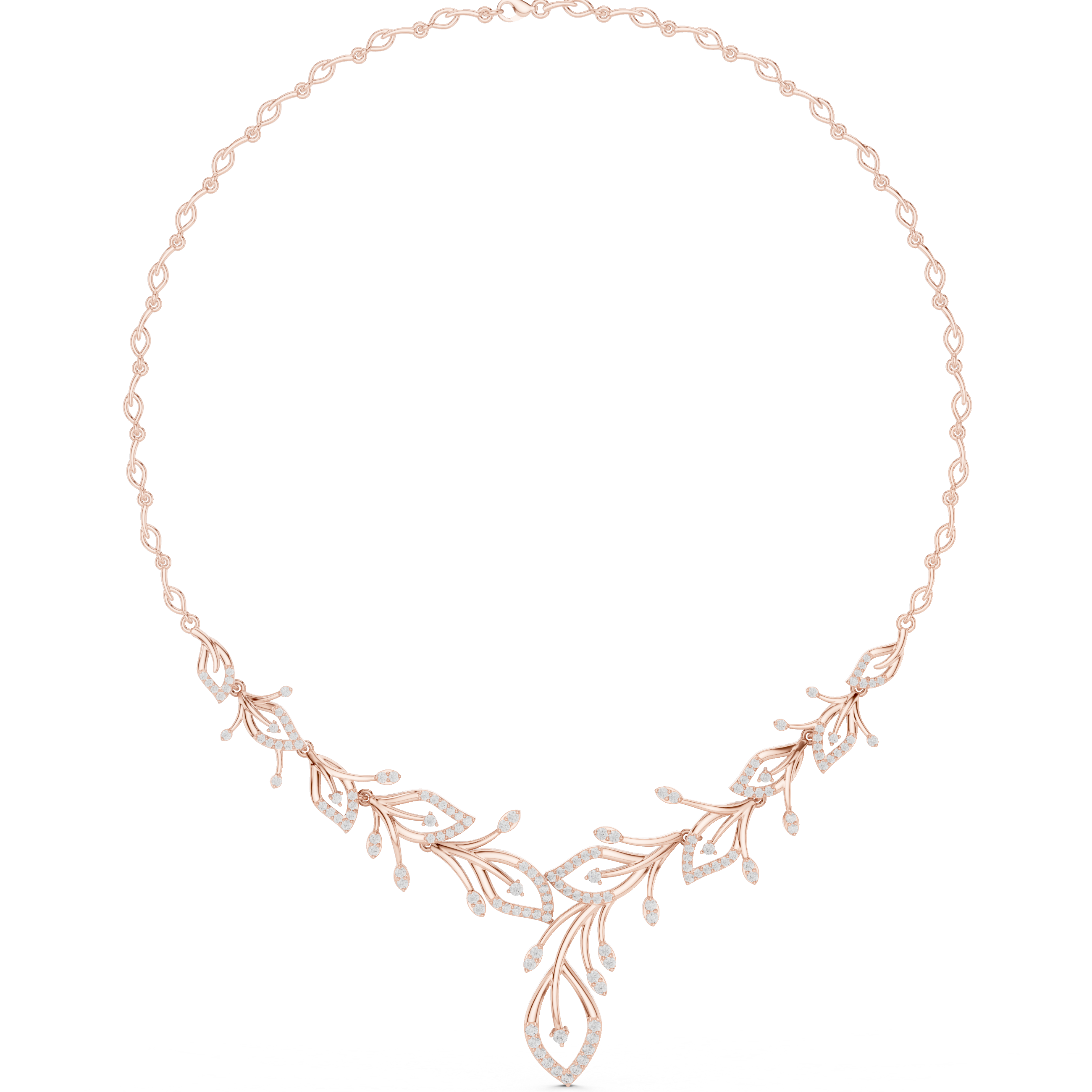 Diamond Leaf Drop Necklace