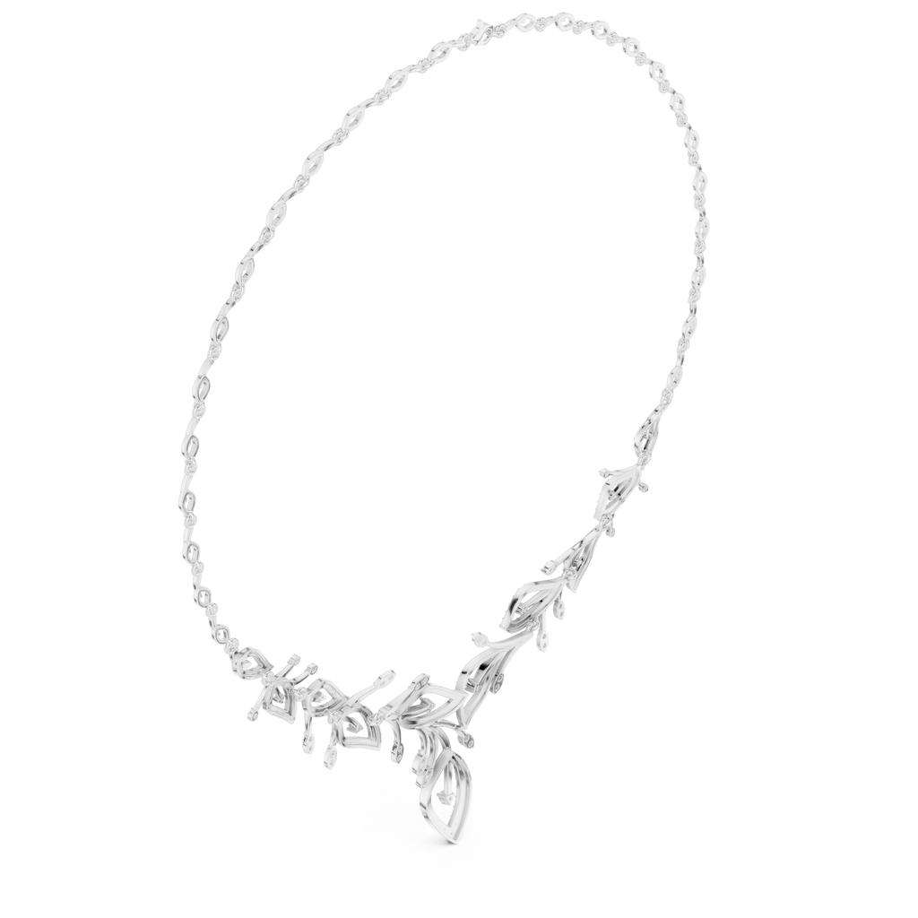 Diamond Leaf Drop Necklace