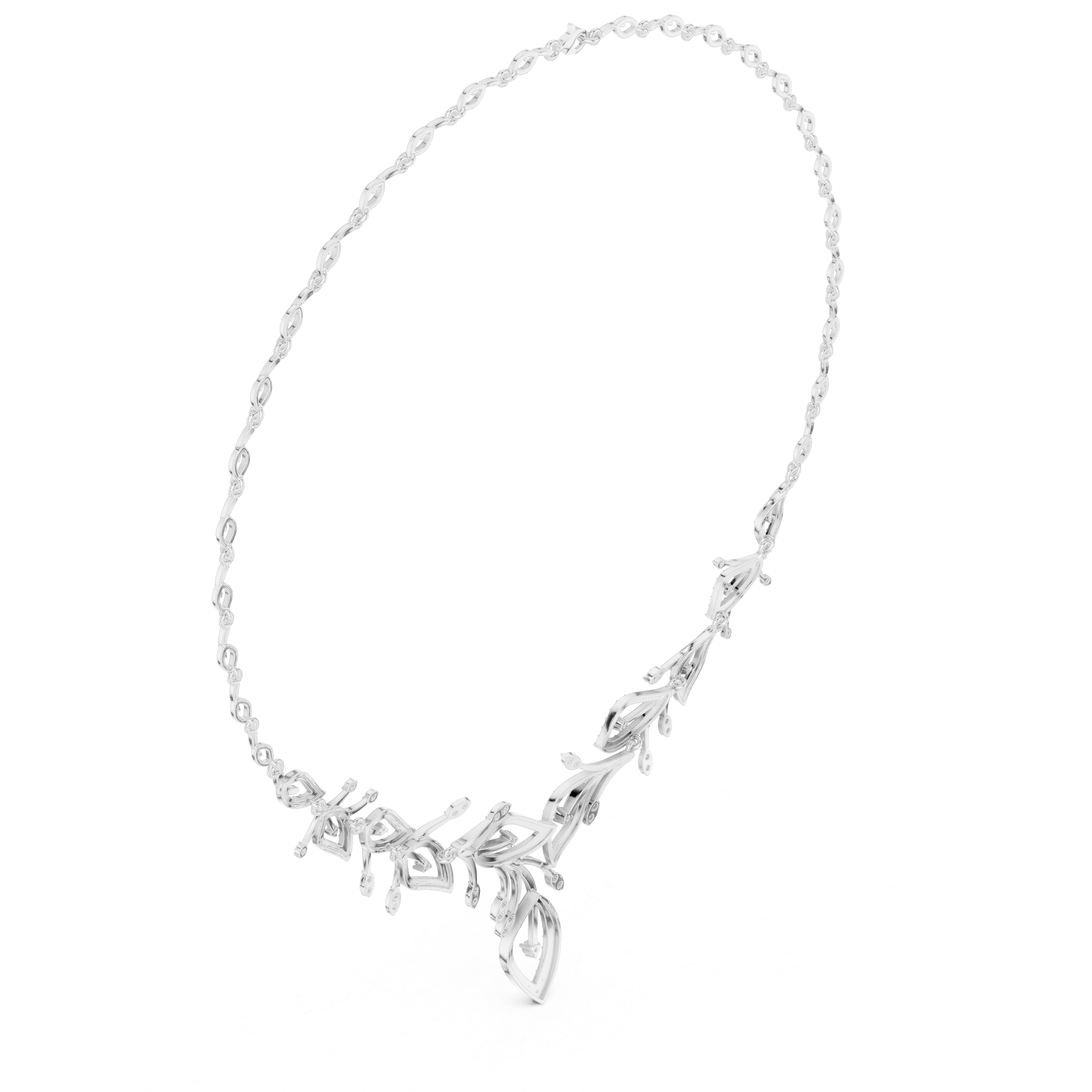 Diamond Leaf Drop Necklace