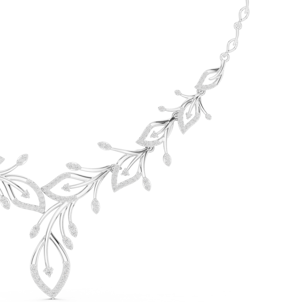 Diamond Leaf Drop Necklace