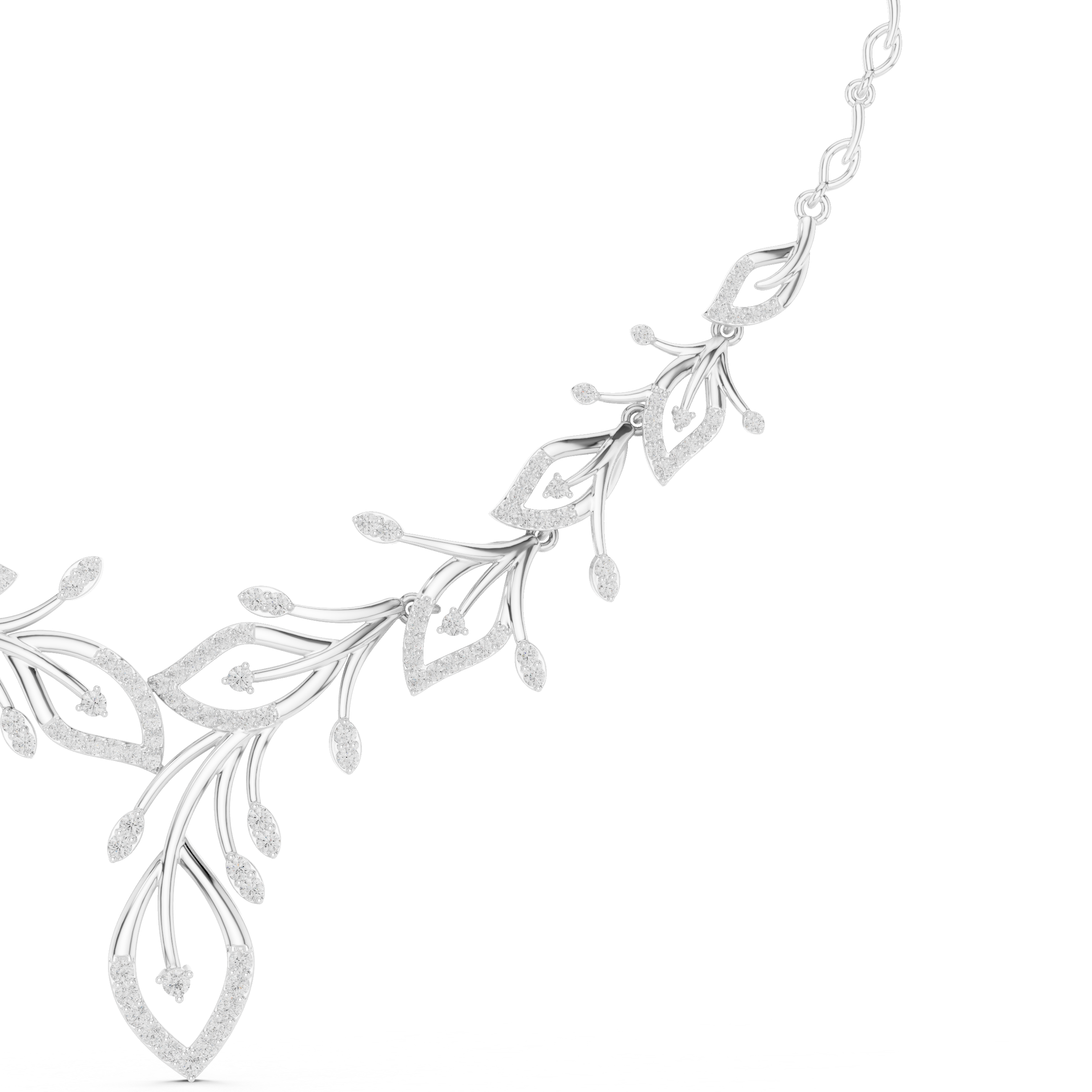 Diamond Leaf Drop Necklace