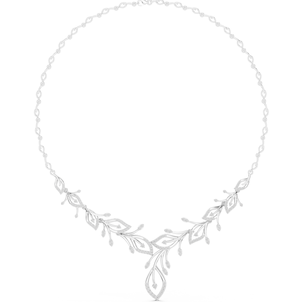 Diamond Leaf Drop Necklace
