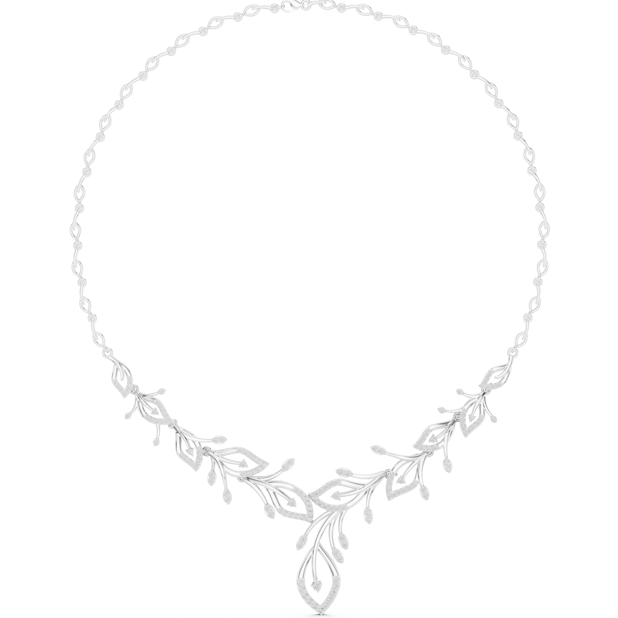 Diamond Leaf Drop Necklace