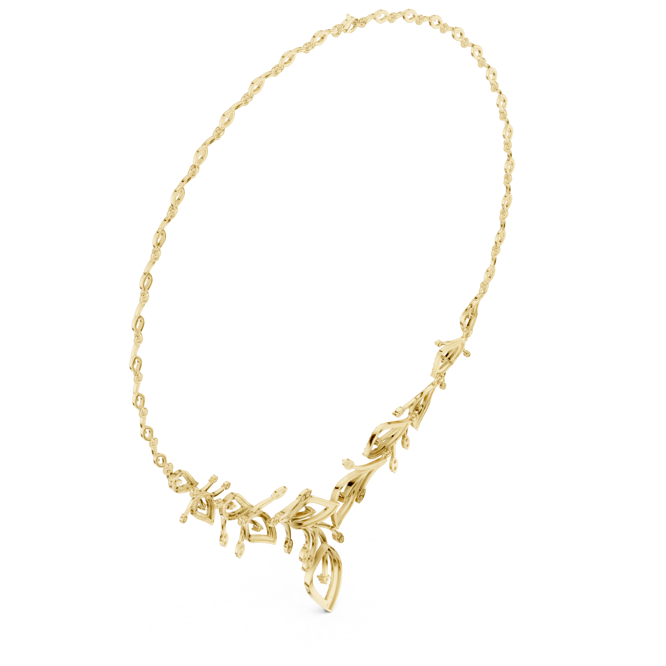 Diamond Leaf Drop Necklace