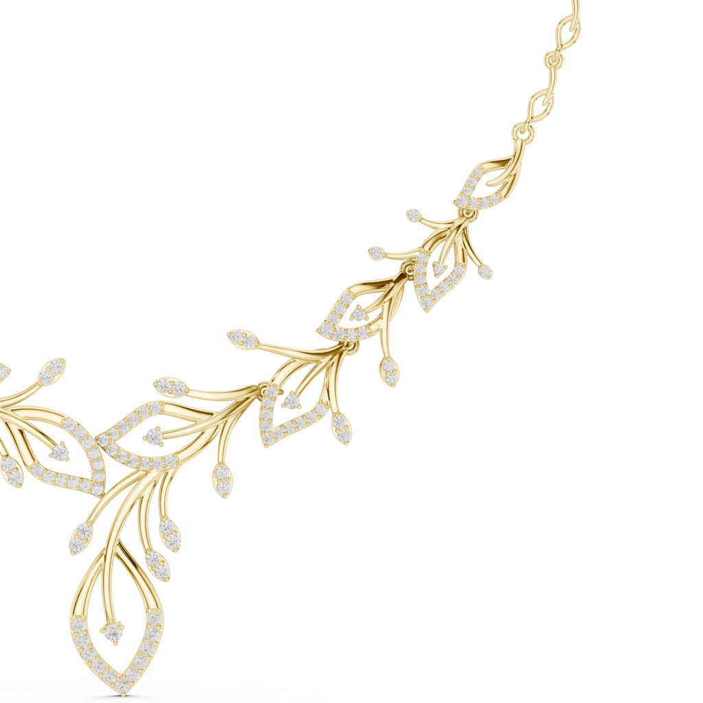 Diamond Leaf Drop Necklace