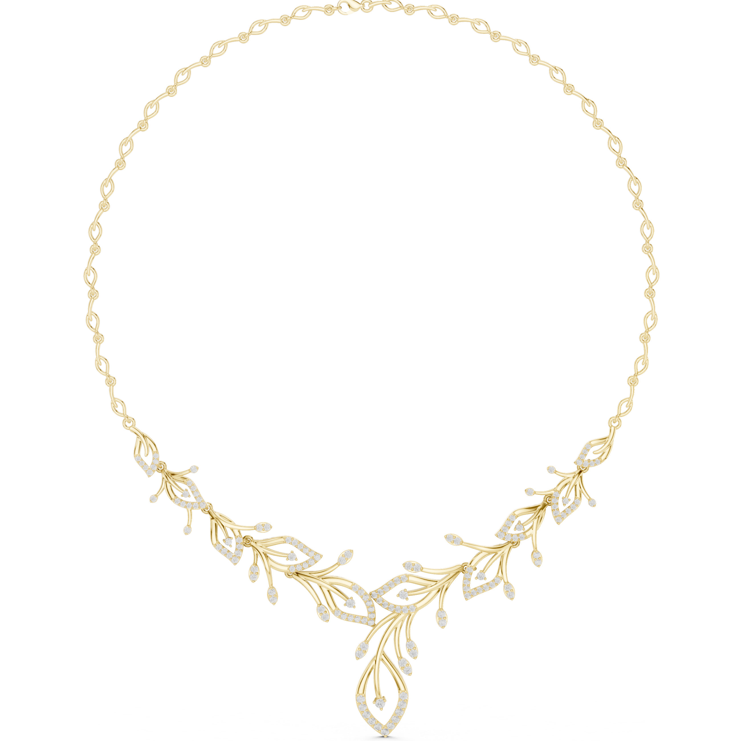 Diamond Leaf Drop Necklace