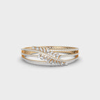 Yellow gold leaf diamond bracelet front angle with sparkling marquise diamonds and fine pavé rows – PBD Luxury Jewellery