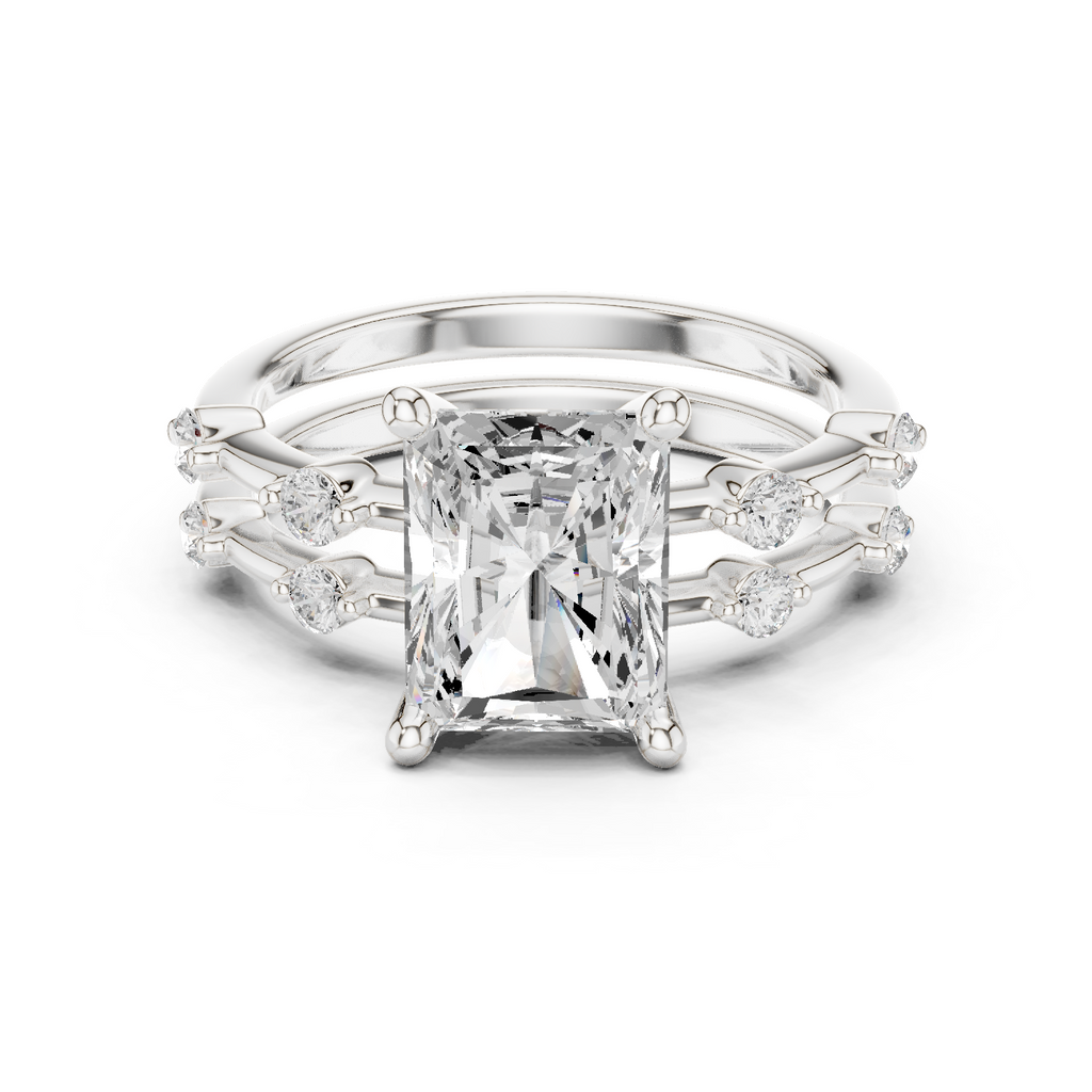Radiant Cut Two Row Band Ring