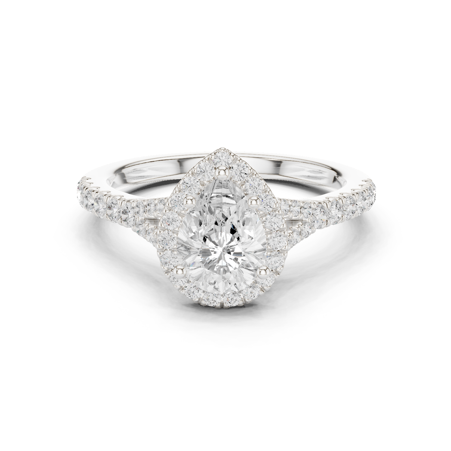 Pear Halo Diamond Ring
