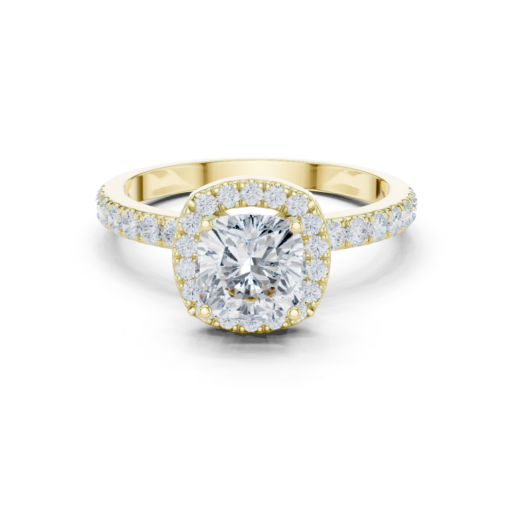 Cushion Cut Halo Engagement Ring