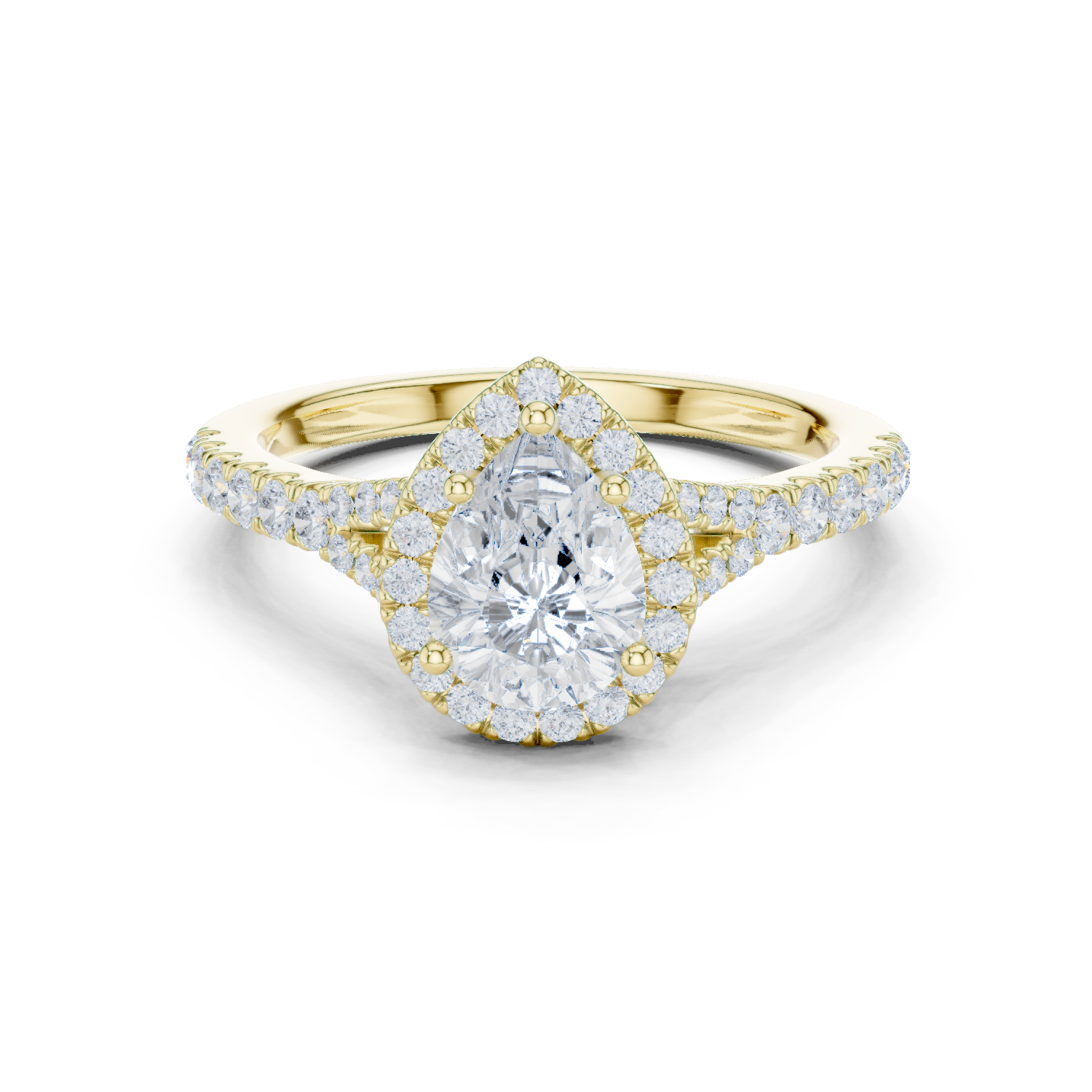 Pear Halo Diamond Ring