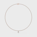 360 degree video of rose gold pear diamond necklace from all angles