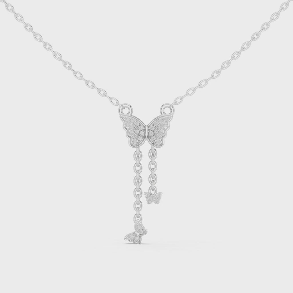 Butterfly Diamond Pendant Necklace