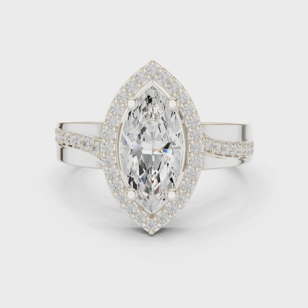 Marquise Halo Diamond Ring