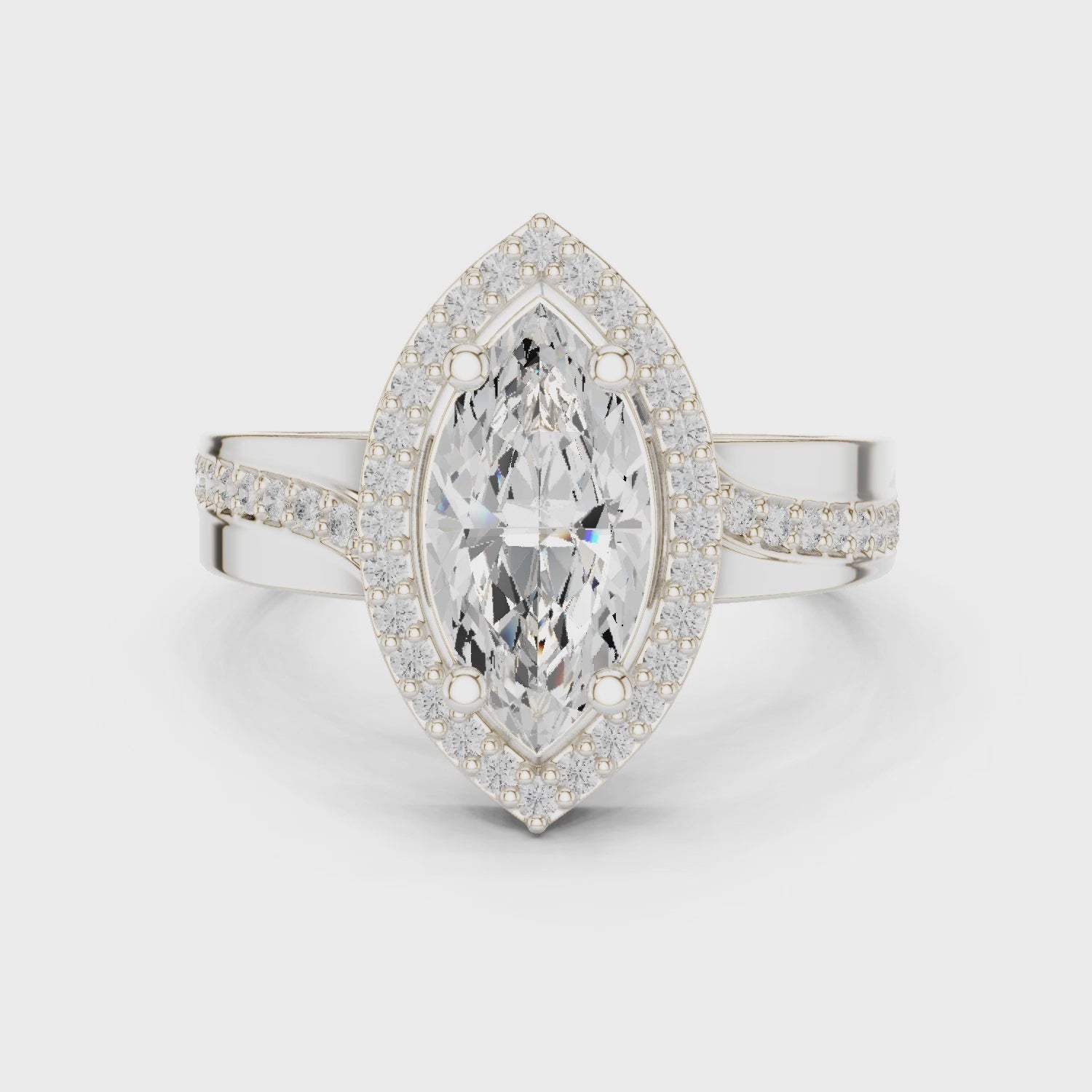 Marquise Halo Diamond Ring