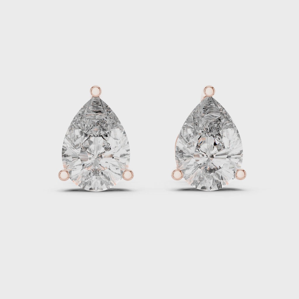 Pear Diamond Stud Earrings