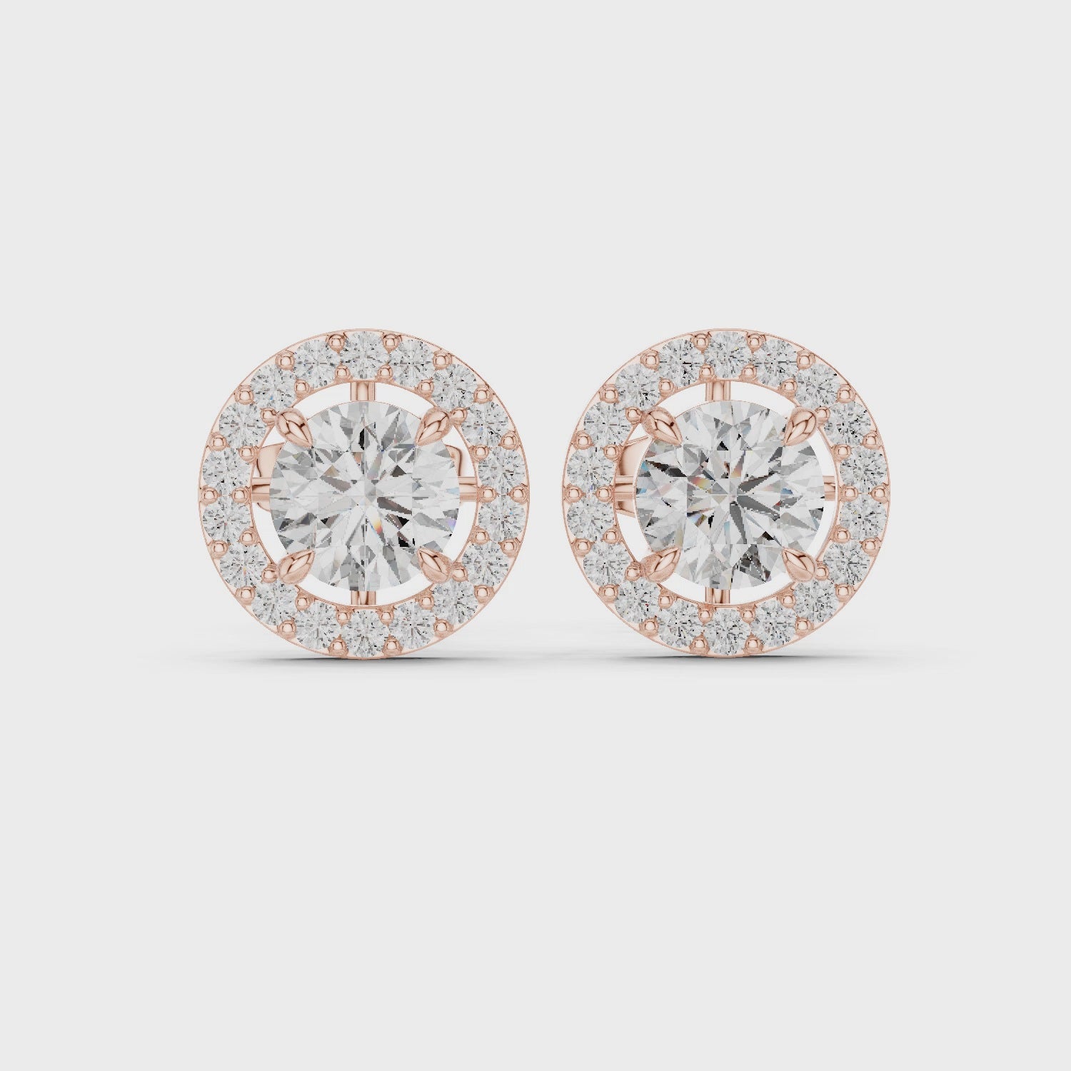 Halo Diamond Stud Earrings