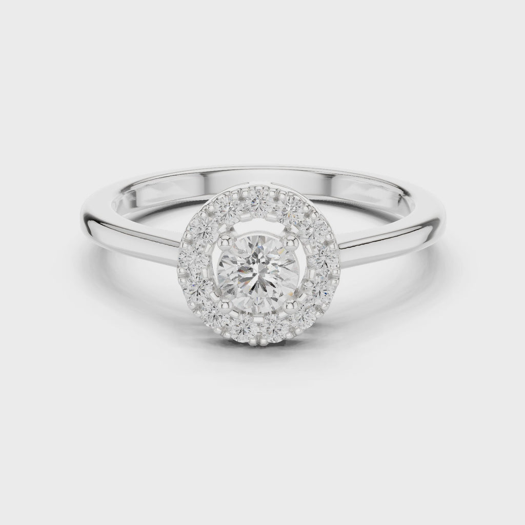 Classic Halo Diamond Engagement Ring