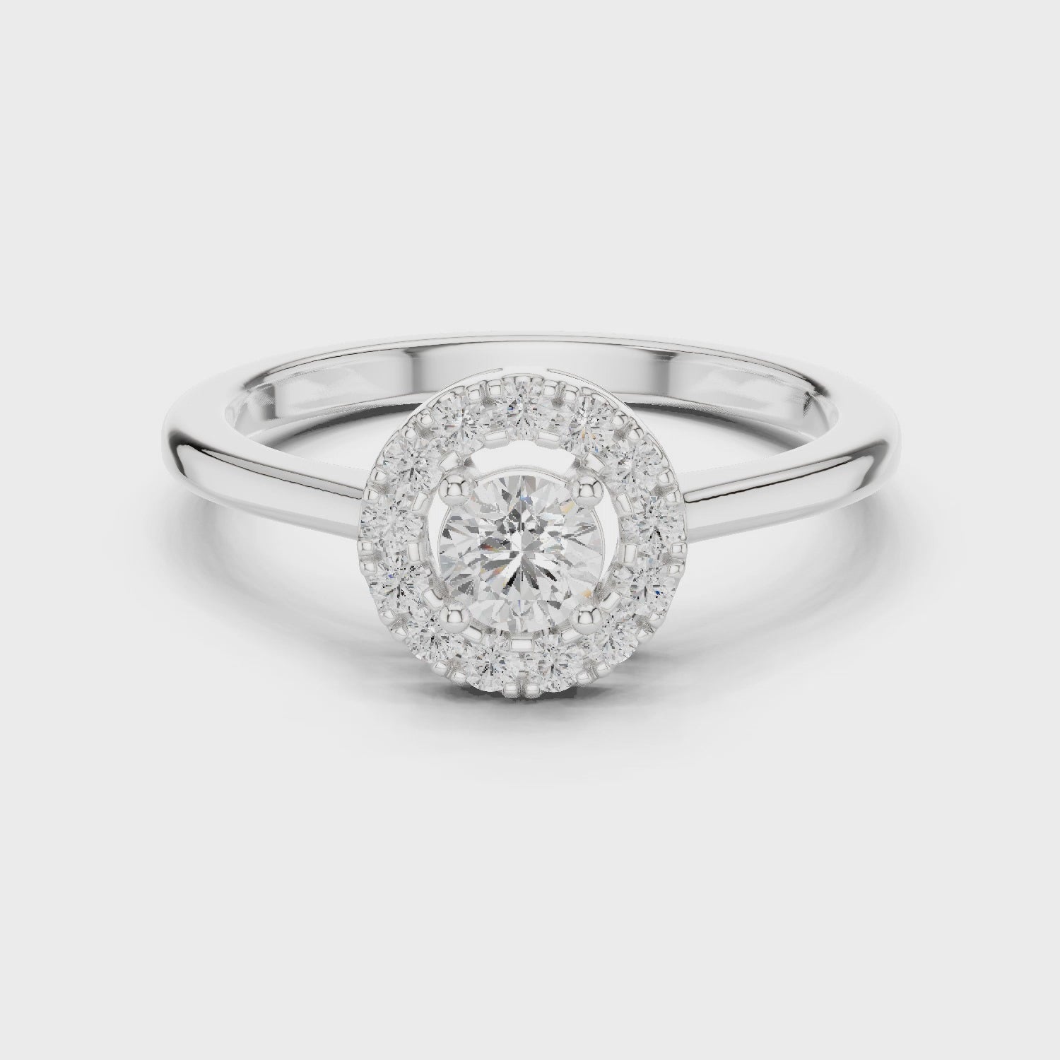 Classic Halo Diamond Engagement Ring