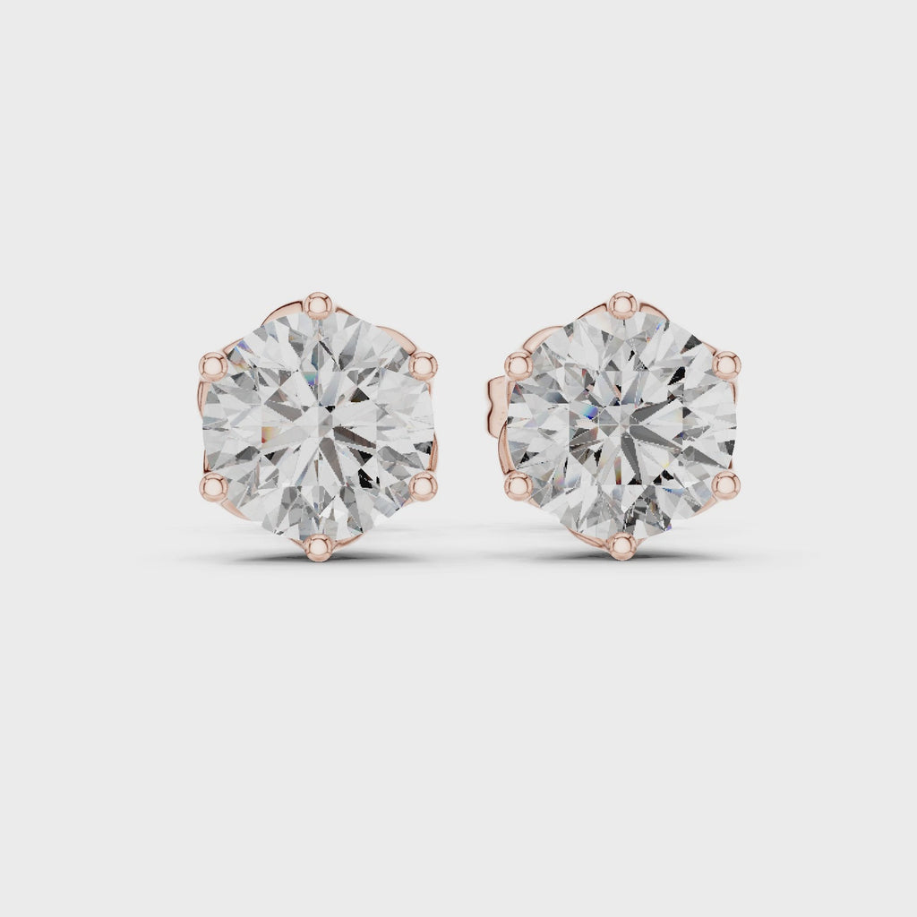 Round Diamond Stud Earrings
