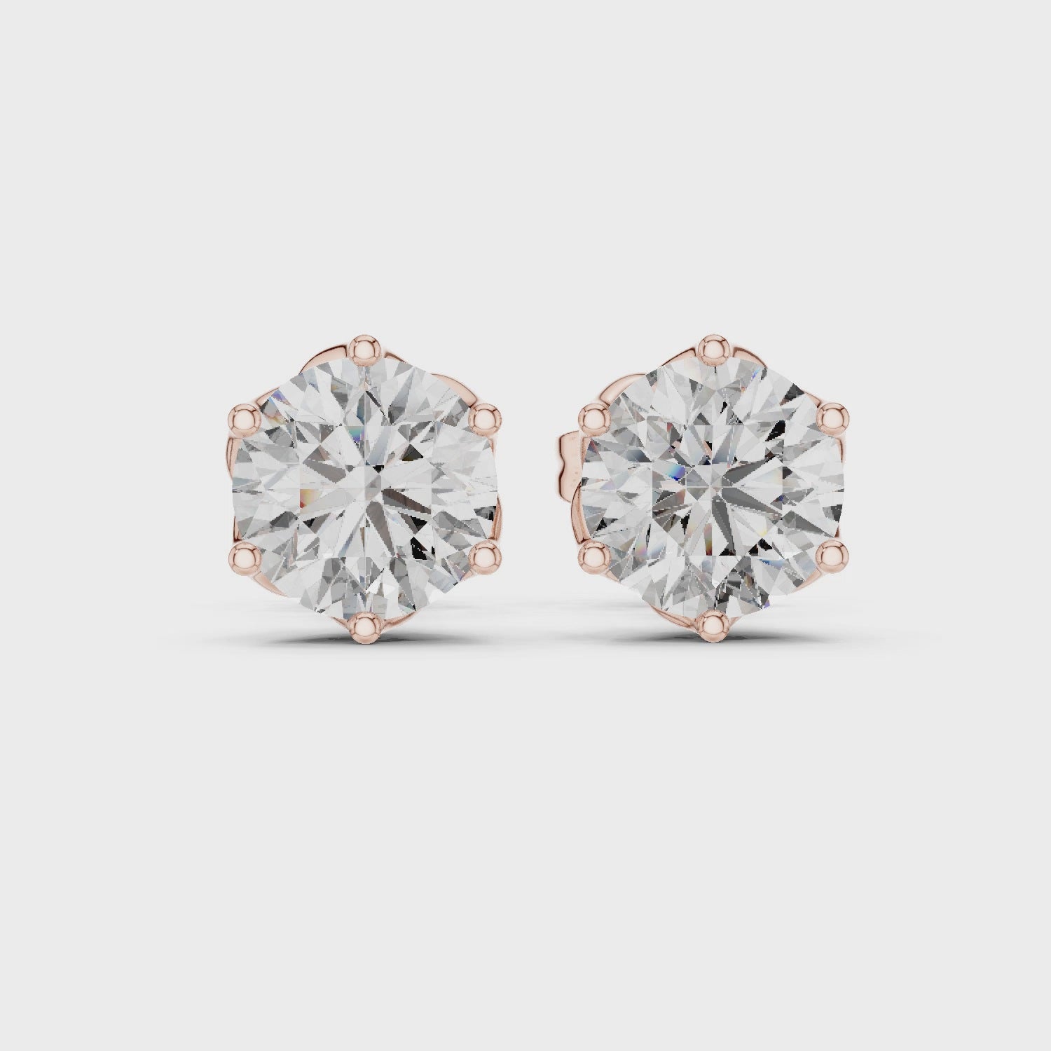 Round Diamond Stud Earrings