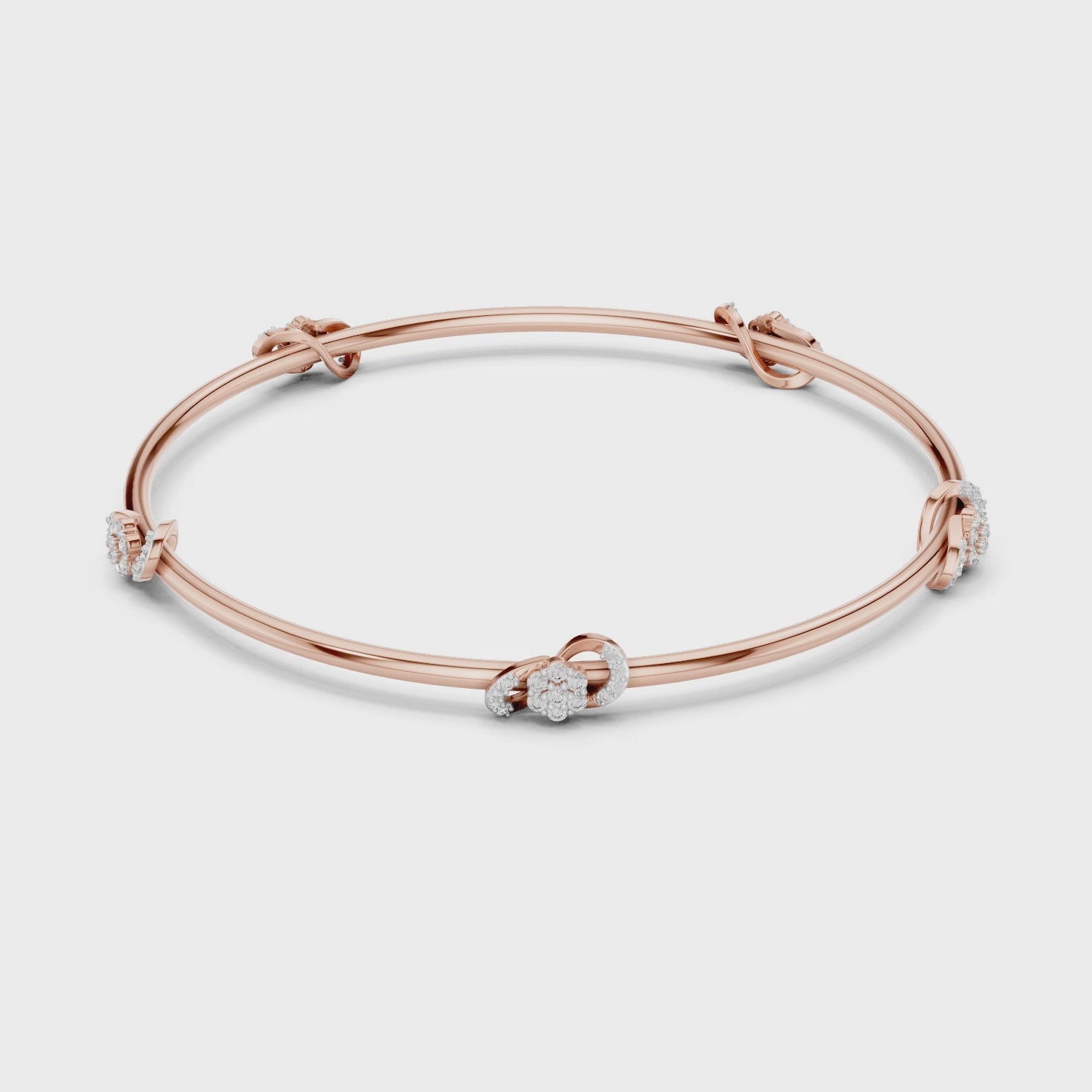 Lab Grown Diamond Station Bangle Bracelet