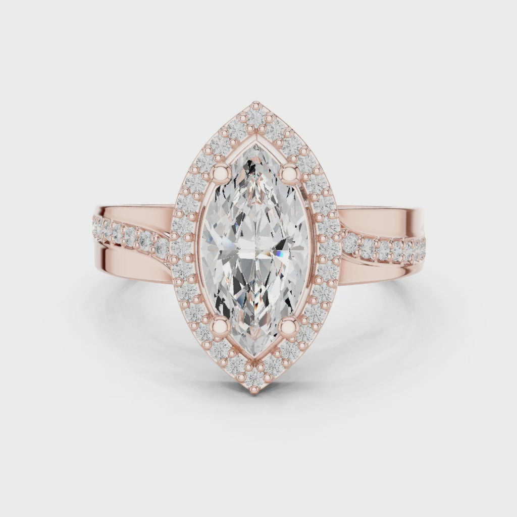 Marquise Halo Diamond Ring