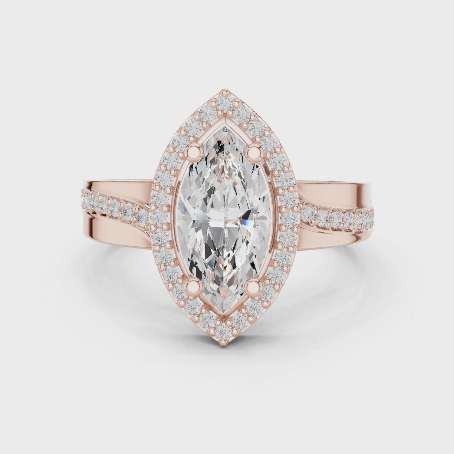 Marquise Halo Diamond Ring