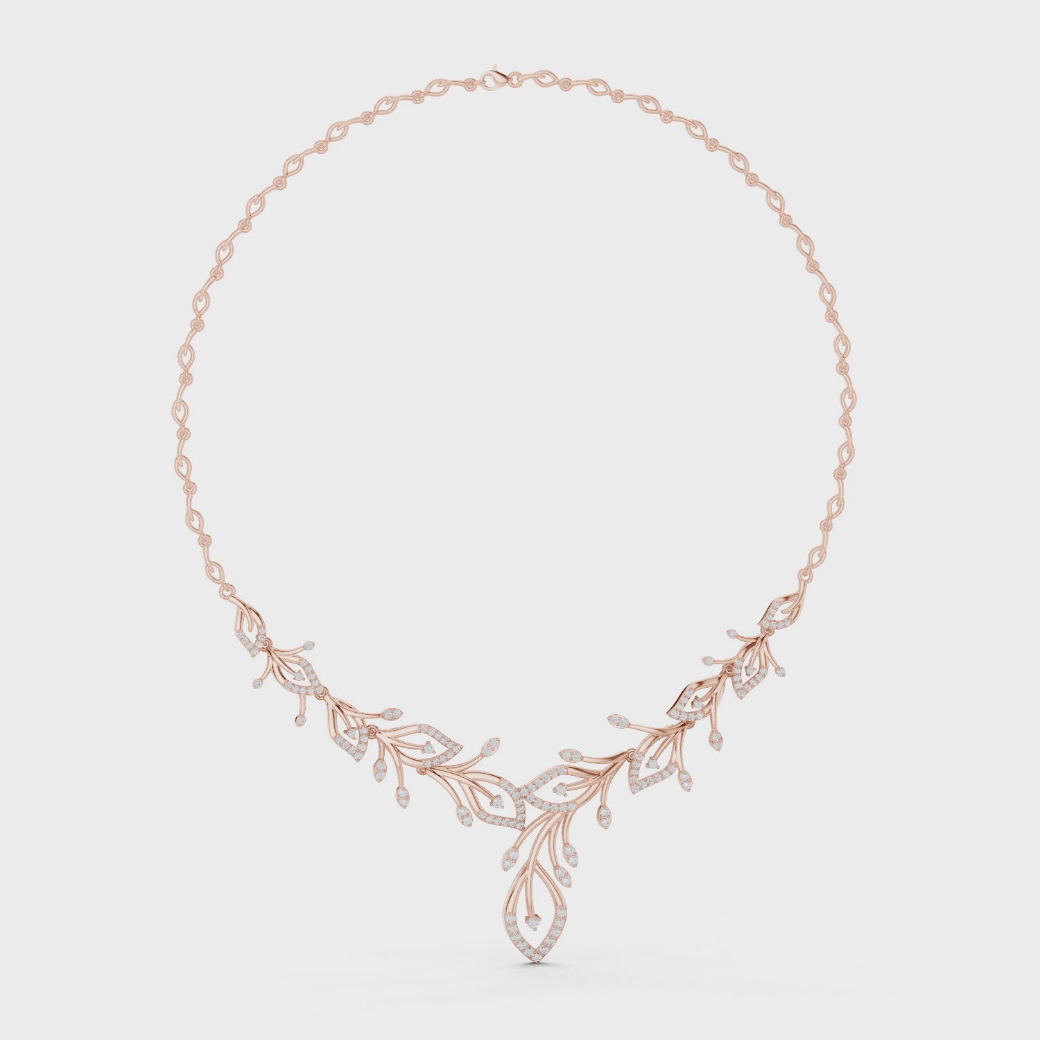 Diamond Leaf Drop Necklace