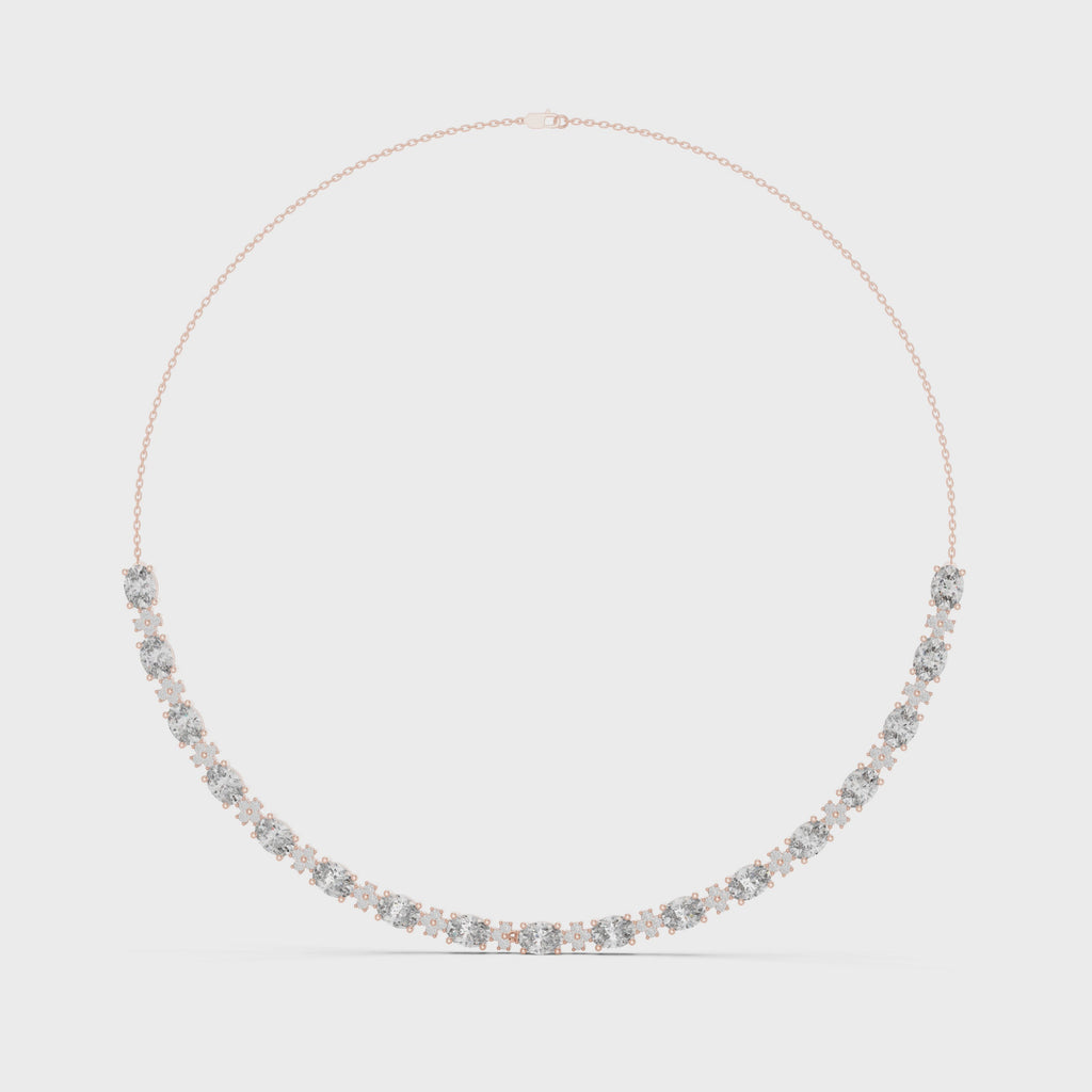 Oval Lab Grown Diamond Station Necklace