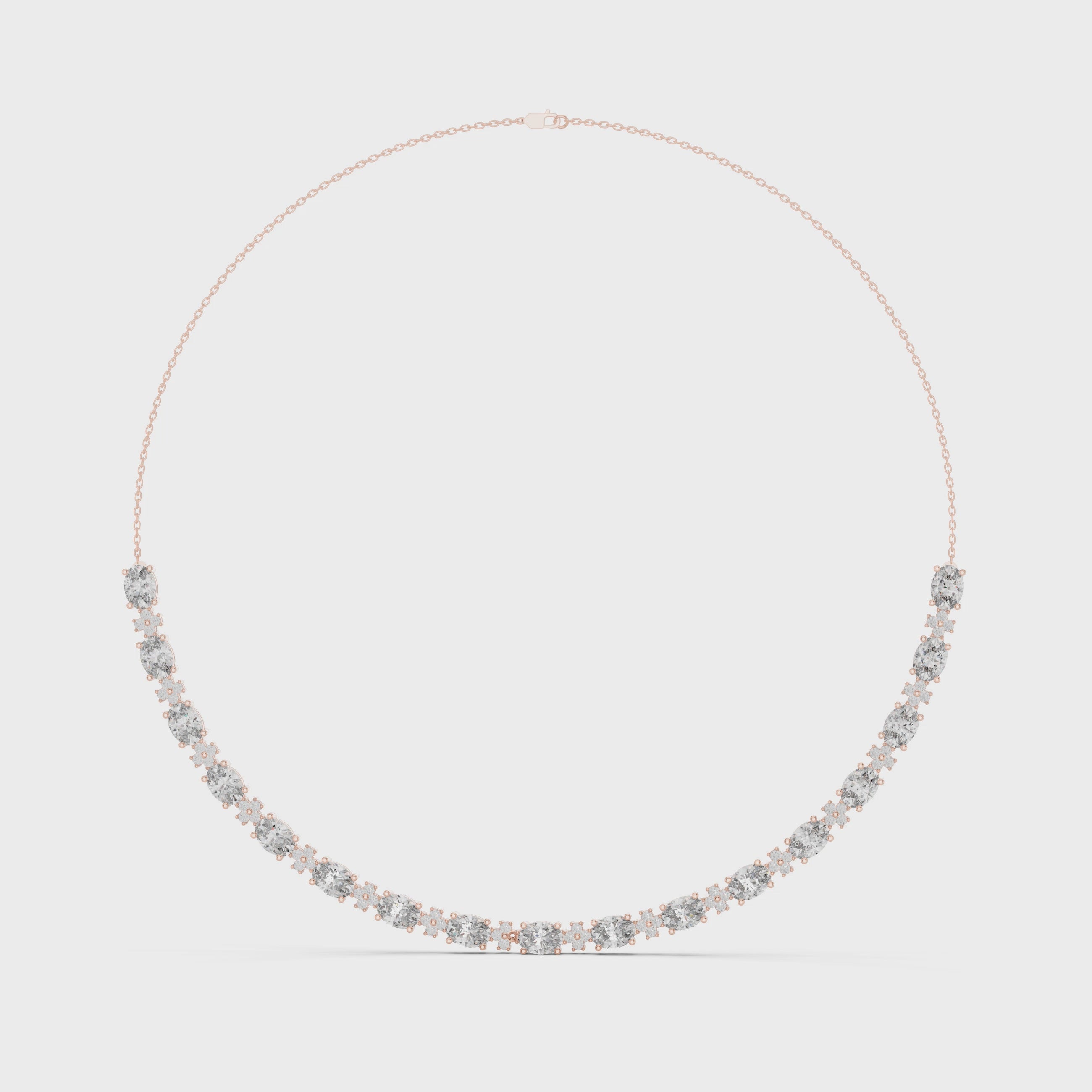 Oval Lab Grown Diamond Station Necklace