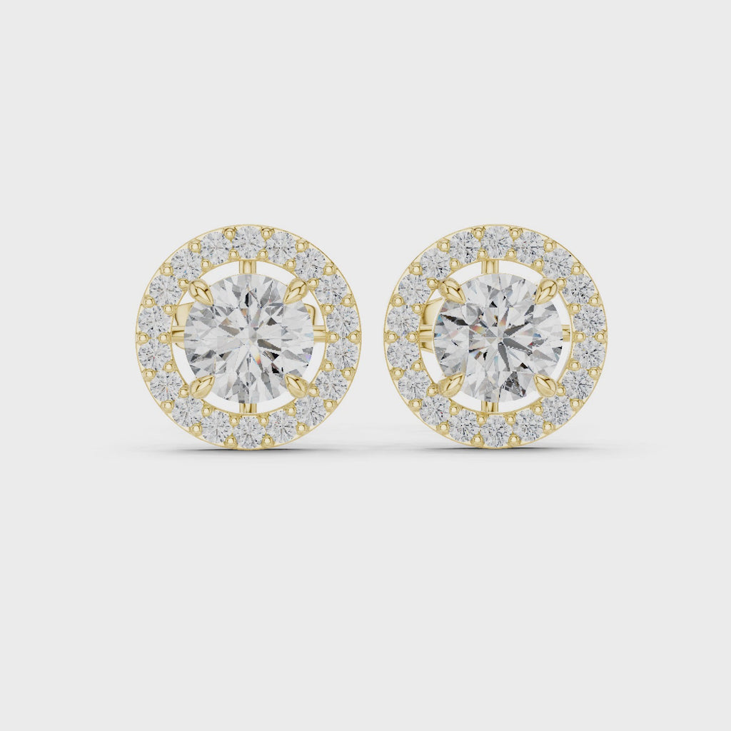 Halo Diamond Stud Earrings