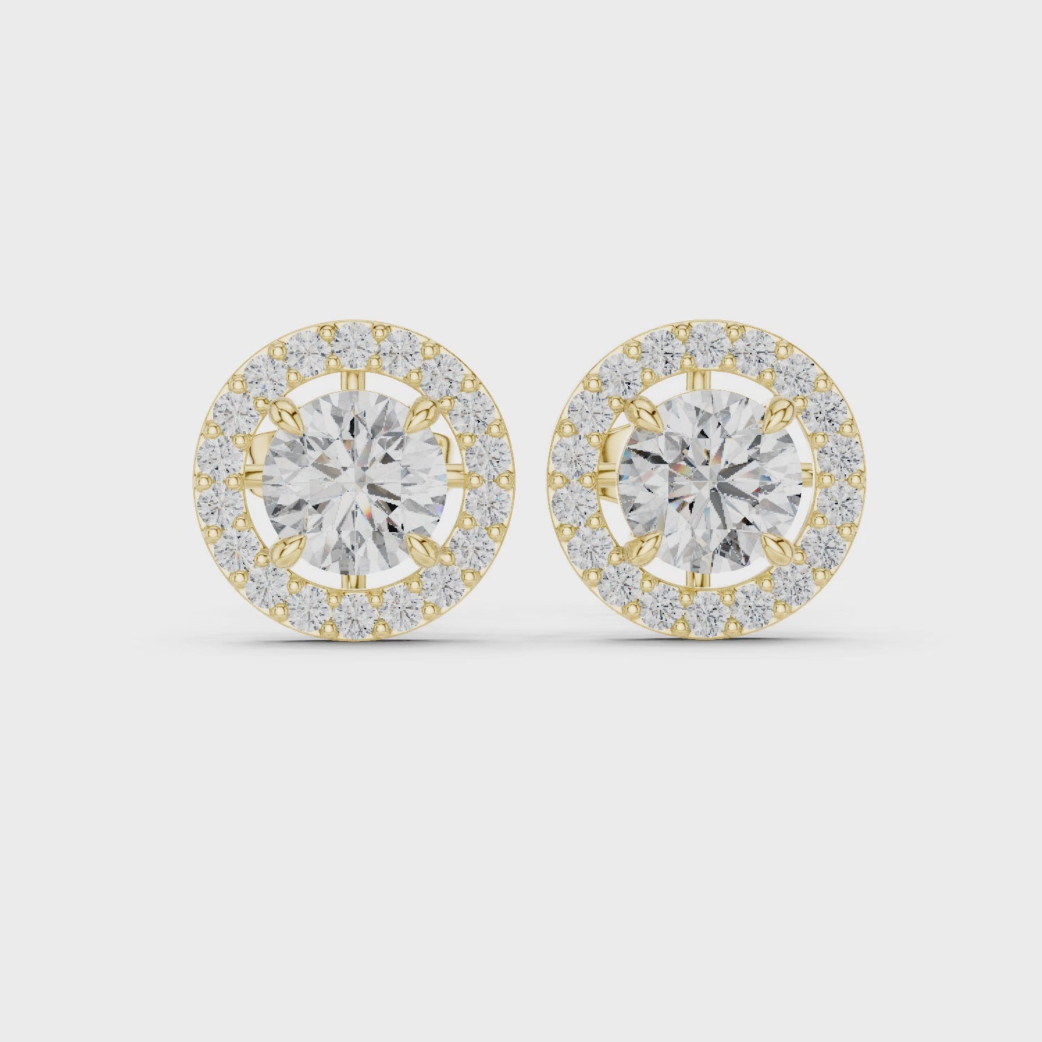 Halo Diamond Stud Earrings