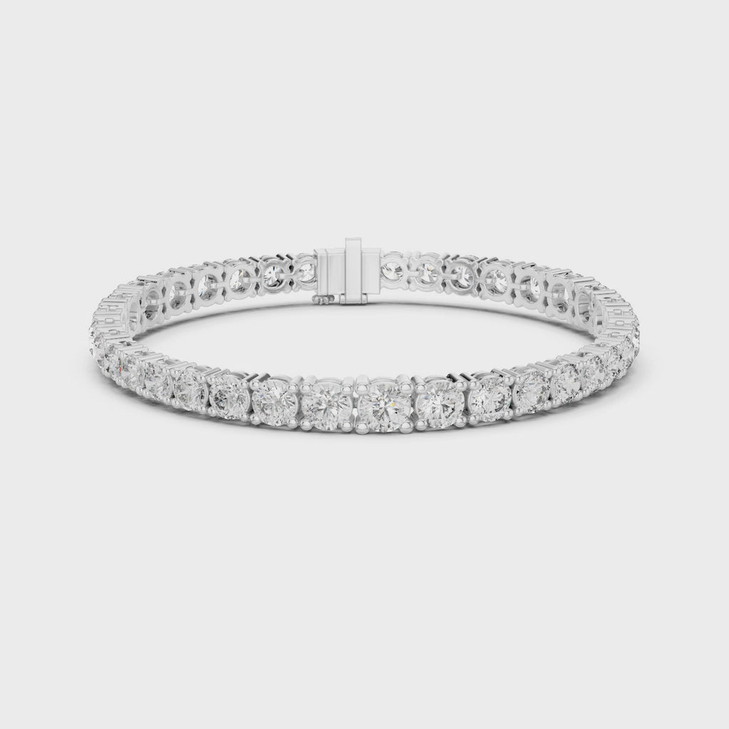 Graduated Round Diamond Tennis Bracelet