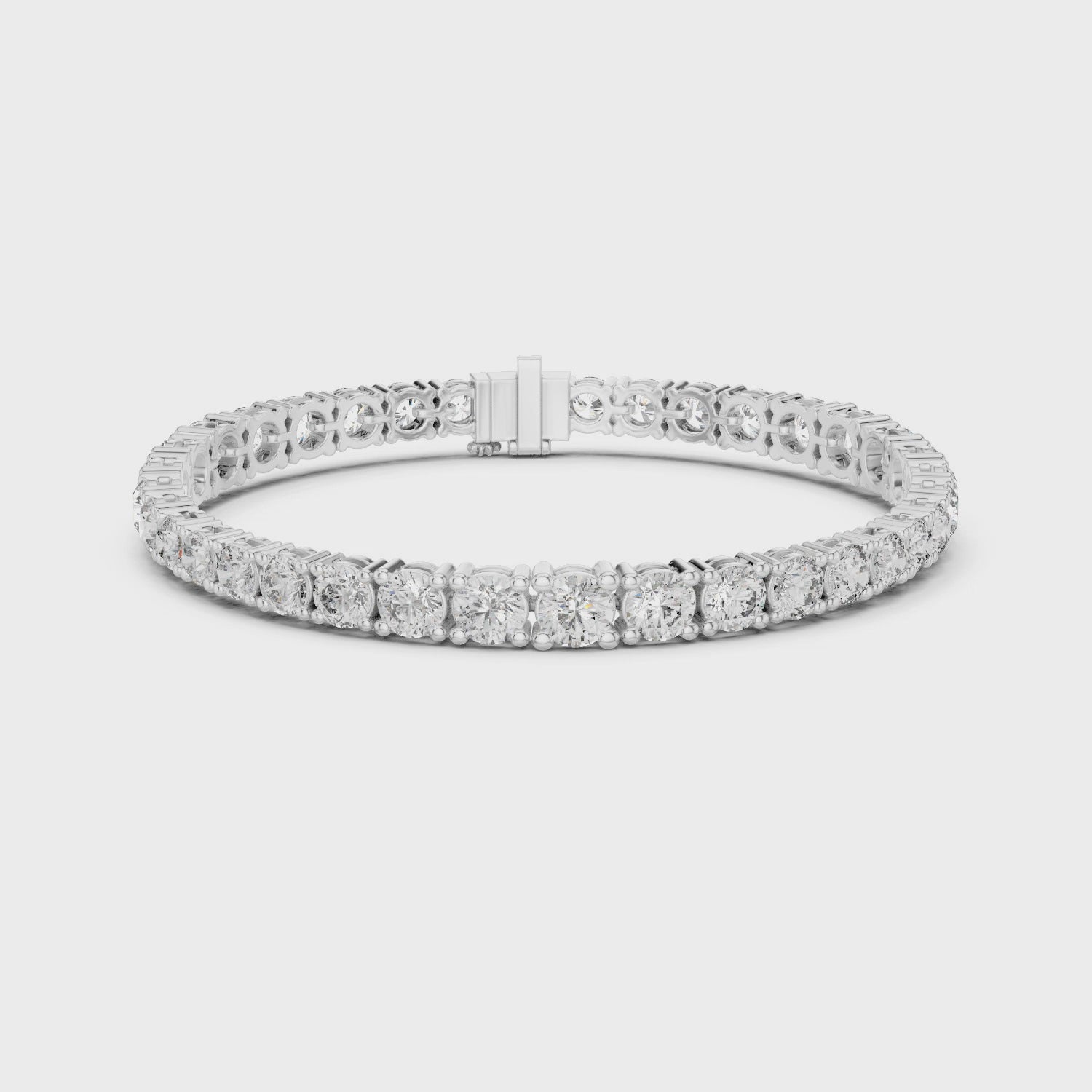 Graduated Round Diamond Tennis Bracelet
