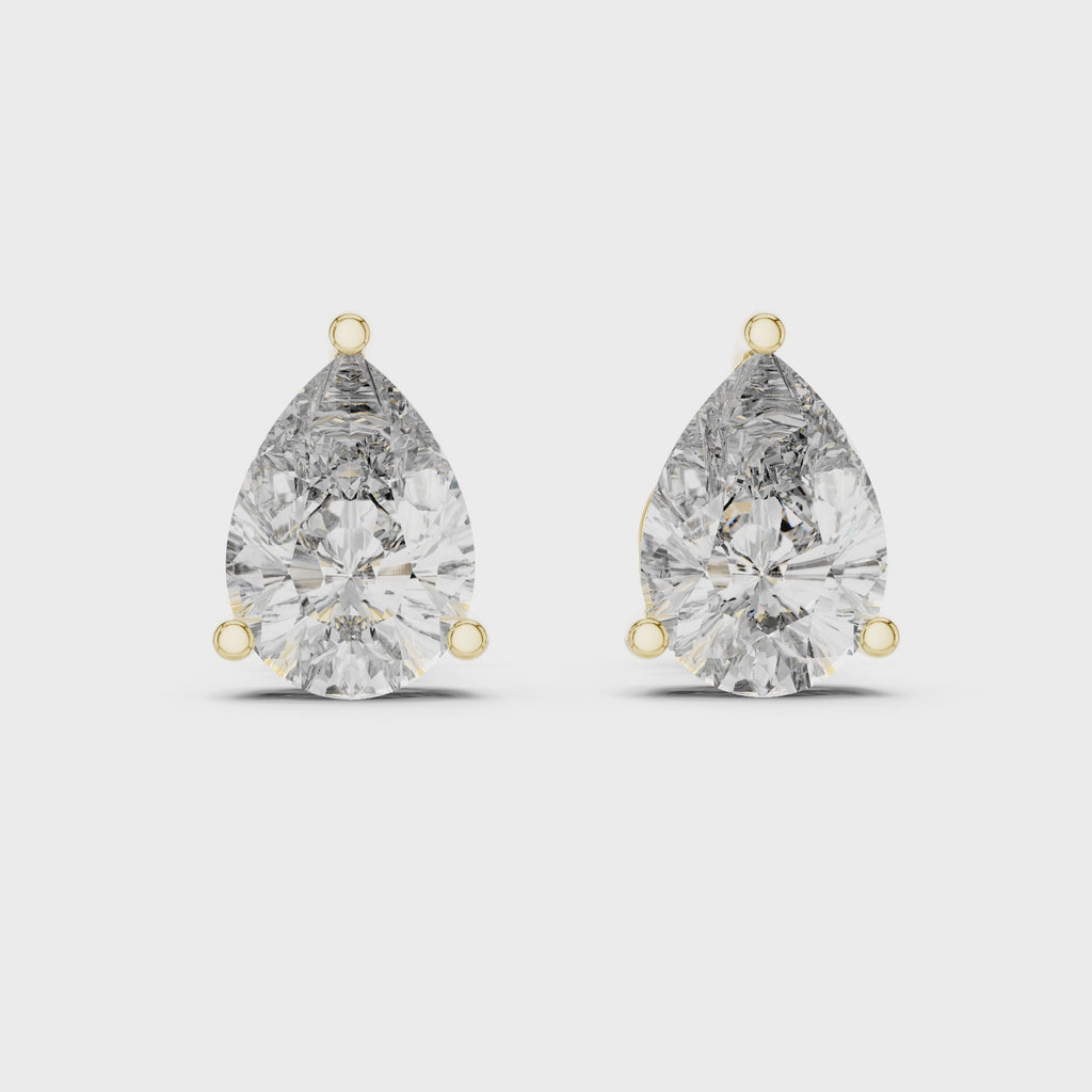 Pear Diamond Stud Earrings
