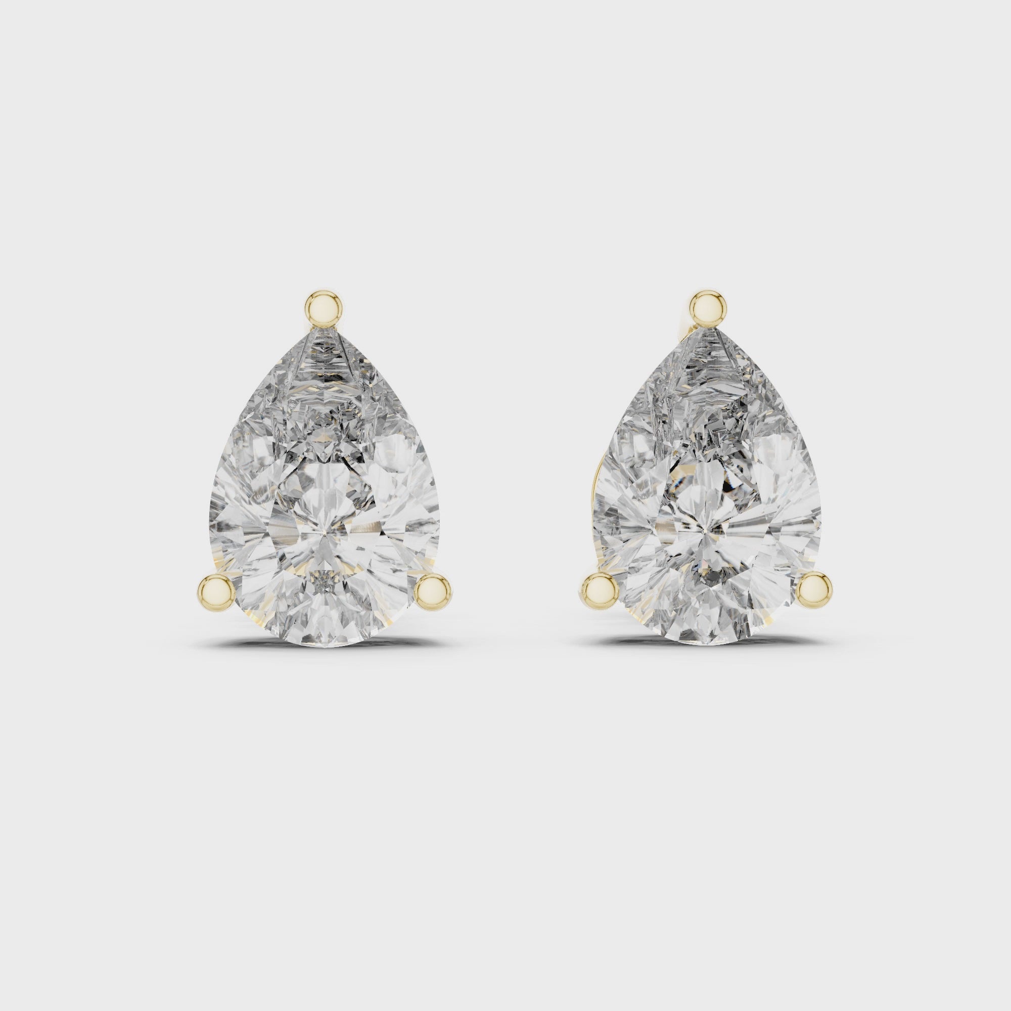 Pear Diamond Stud Earrings