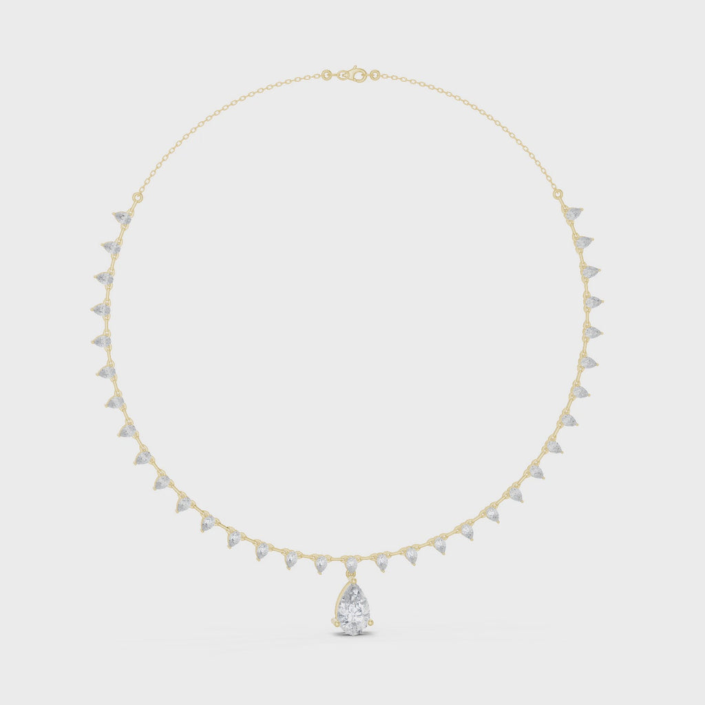 Pear Shape Diamond Drop Necklace