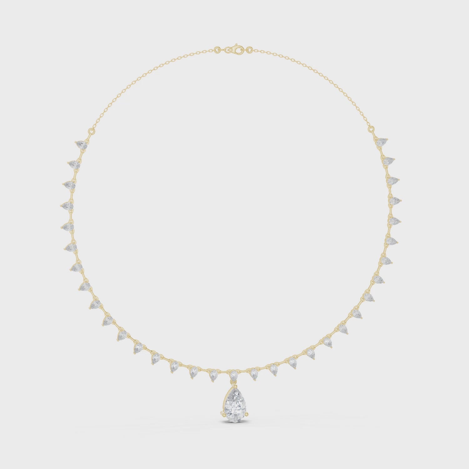 Pear Shape Diamond Drop Necklace