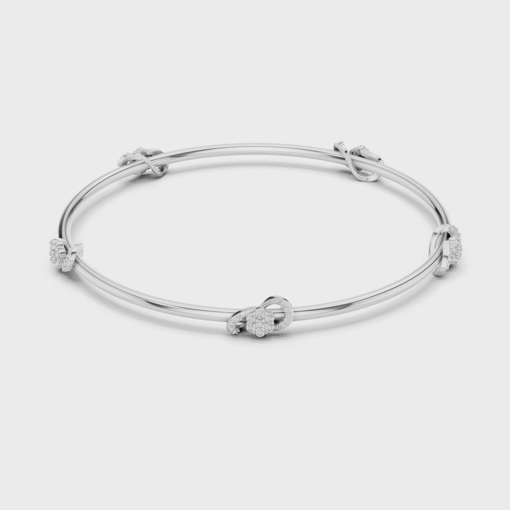 Lab Grown Diamond Station Bangle Bracelet
