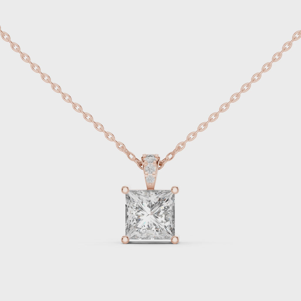 Princess Cut Solitaire Diamond Pendant
